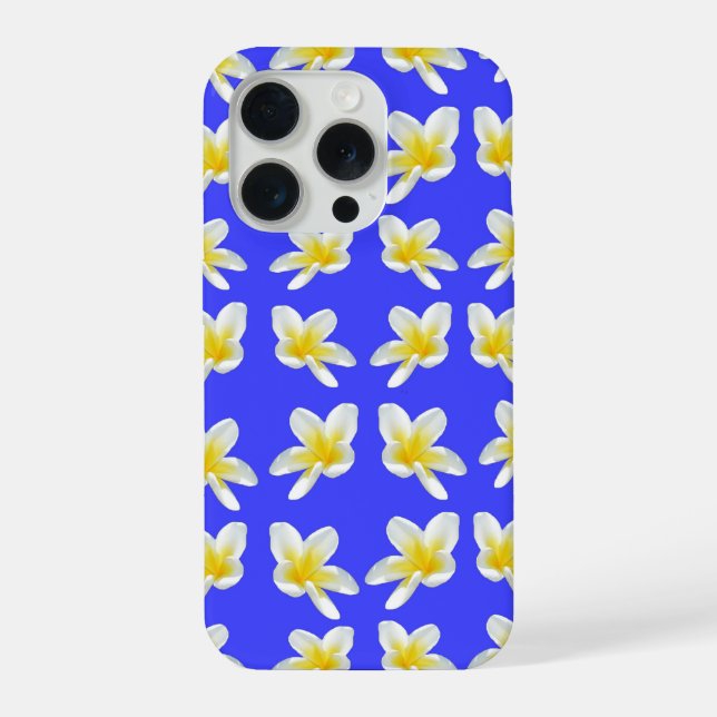 Coque iPhone "Lumière sur fond bleu : l'histoire du frangipanie (Verso)