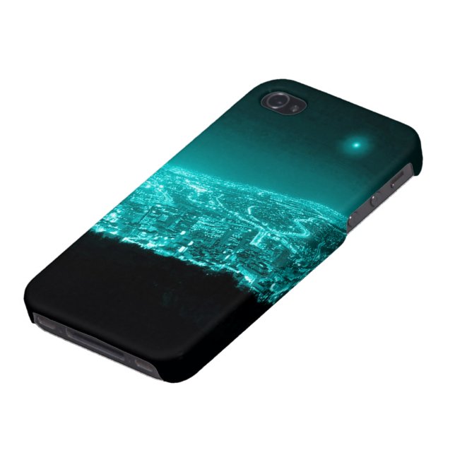 Coque iPhone Lumières au néon de ville (Bas)