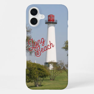 Coque iPhone 16 Plus Lumières de guidage : Long Beach Lighthouse Sereni