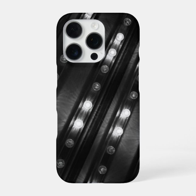 Coque iPhone Lumières scintillantes noir et blanc (Verso)