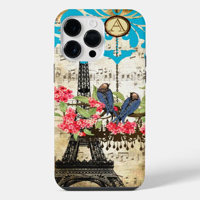 Coque iPhone Luminaire iPhone Fleur de Cerisier Monogramme Oise (Verso)