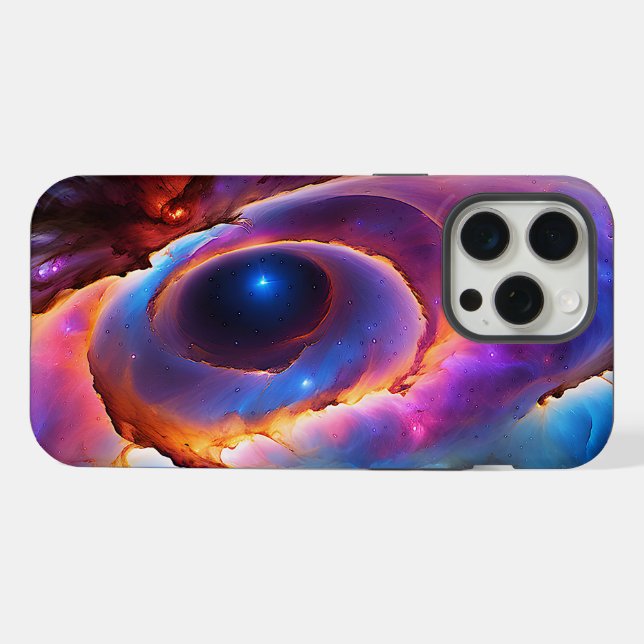 Coque iPhone «Luminara» - Nébuleuse et galaxies (Verso Horizontal)