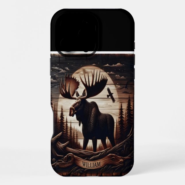 Coque iPhone Lune de l'orignal de William (Verso)
