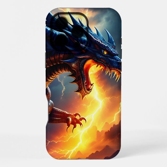 Coque iPhone Lutte contre la foudre du dragon (Verso)
