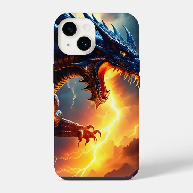 Coque iPhone Lutte contre la foudre du dragon (Verso)