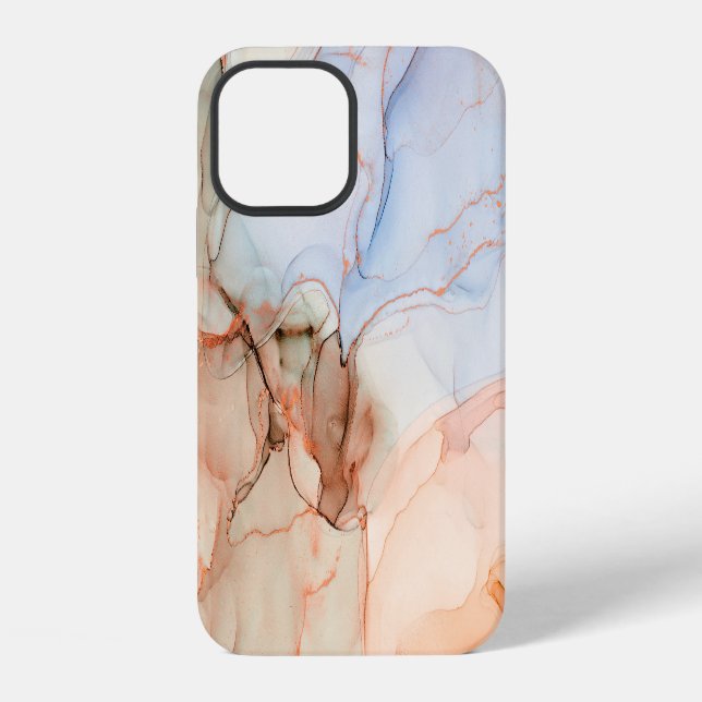 Coque iPhone Luxe Abstrait : Art de l'encre d'alcool (Verso)