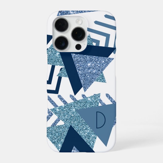 Coque iPhone Luxe Abstrait des 80's | Monogramme Turquoise et N (Verso)