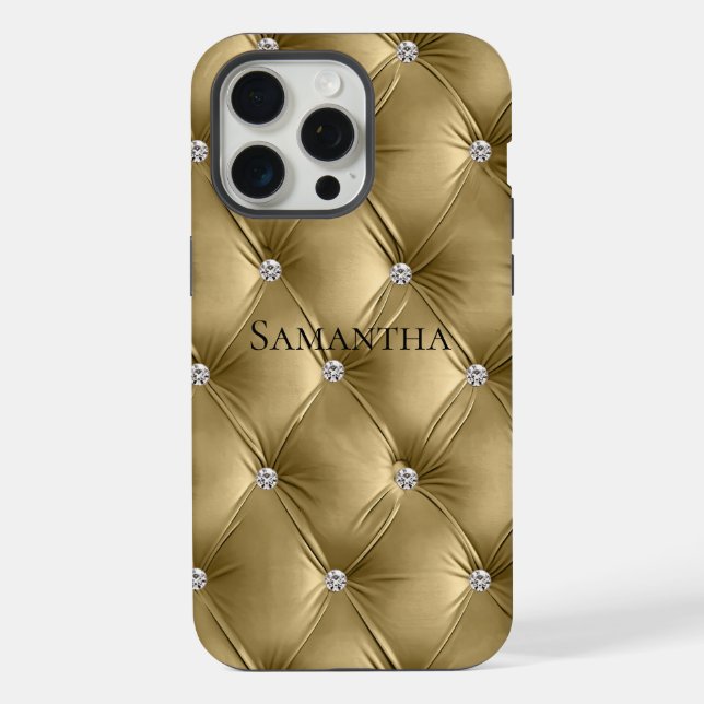 Coque iPhone Luxe Soft Warm Gold Faux Velvet (Verso)