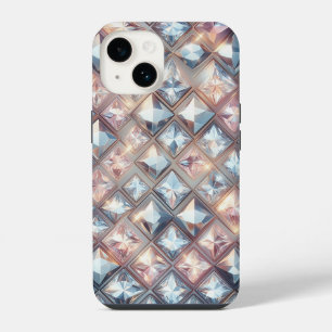 Coque Pour iPhone 14 Luxueux cristal 3D diamant et or rose scintillant