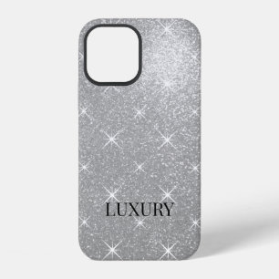 Coque iPhone 12 Luxueux faux argent glittery et scintillant person