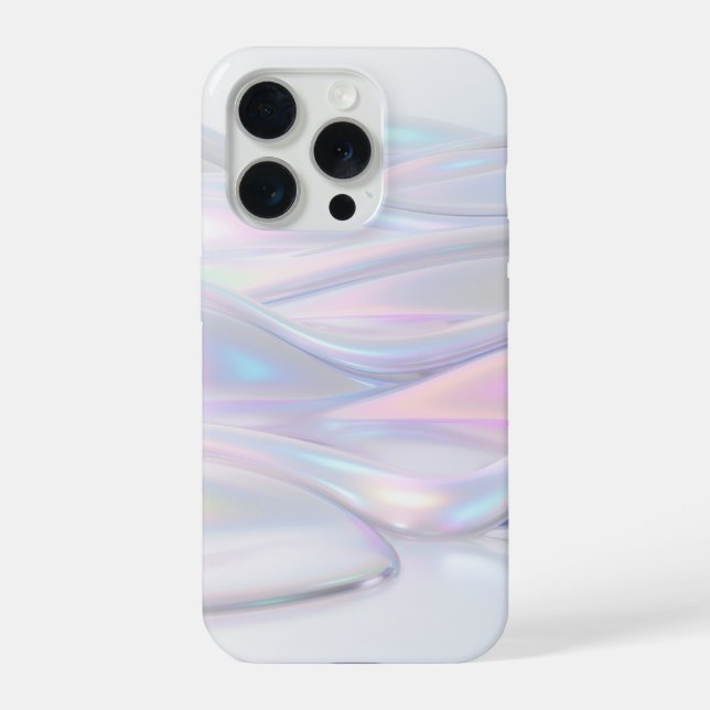 Coque iPhone Luxueux Flux Liquide Holographique Perle Iridescen (Verso)