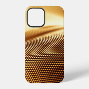 Coque iPhone 12 Luxueux fond doré en draperie de particules. Illus