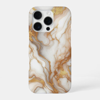 Coque iPhone 16 Pro Luxury Gold Marble iPhone Case | Elegant White Gol