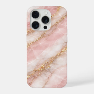 Coque iPhone 15 Pro Luxury Opalescent White/Pink Marble Texture