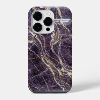 Coque Pour iPhone 14 Plus Luxury Purple and Gold Marble iPhone Case