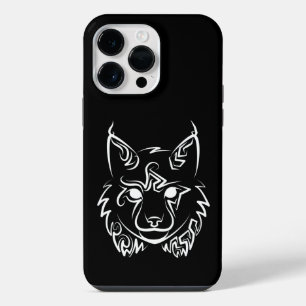 Coque Pour Pour iPhone 14 Pro Max Lynx tribale noire et blanche