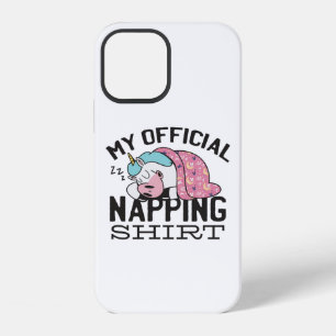 Coque iPhone 12 Ma chemise officielle de sieste - Licorne paresseu