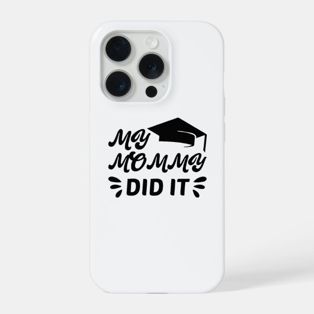 Coque iPhone Ma Maman l'a Fait Diplôme Dessin Étoile Rose (Verso)