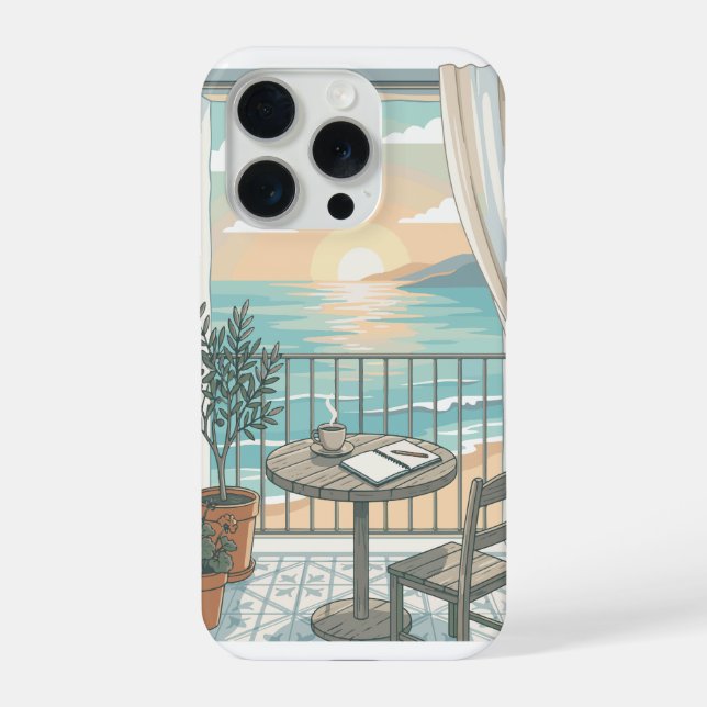 Coque iPhone Ma matinée idéale | Balcon ensoleillé et cosy avec (Verso)