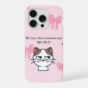Coque iPhone 15 Pro Ma tête quand quelqu'un me dit sois gentil Chat