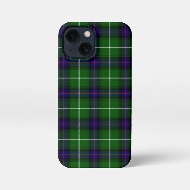 Coque iPhone MacDonald tartan bleu vert plaid (Verso)