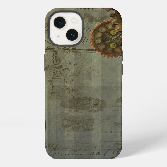 Coque iPhone Machine à voyager dans le temps Steampunk (Verso)