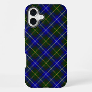 Coque iPhone 16 Plus Macneil de Barra tartan bleu vert plaid