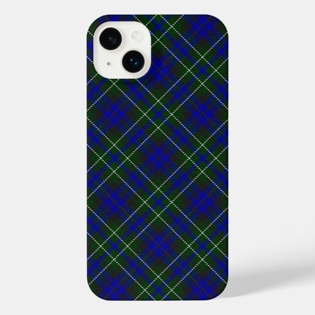 Coque iPhone Macneil de Colonsay tartan bleu vert plaid (Verso)