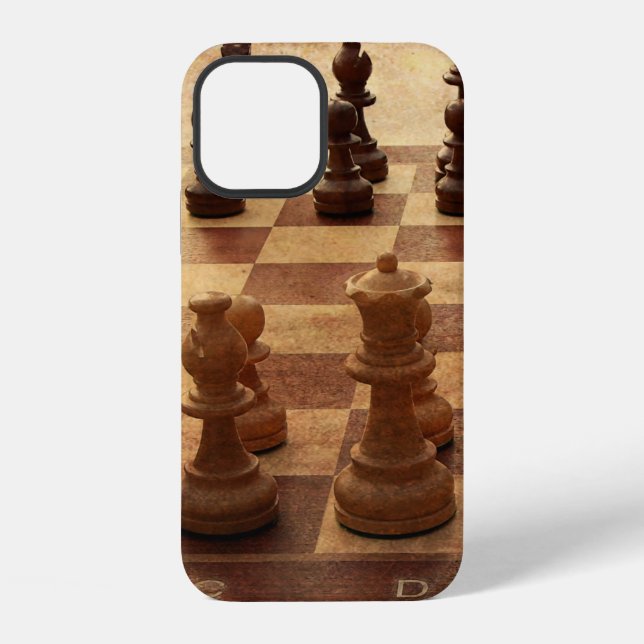 Coque iPhone Macro de plateau de jeu d'échecs (Verso)