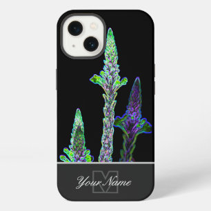 Etui iPhone 13 Macro fleur verte Neon-Pop-Art avec Monogram ! Ca