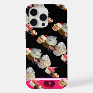 Coque iPhone 15 Pro Max MAGASIN DE CUPCAKES DÉLICIEUX, Rose,Fuchsia Blanc