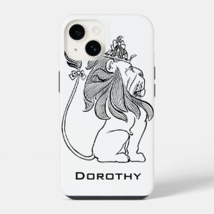 Coque Pour iPhone 14 Mage de l'âge vintage Oz, Lion peureux avec couron
