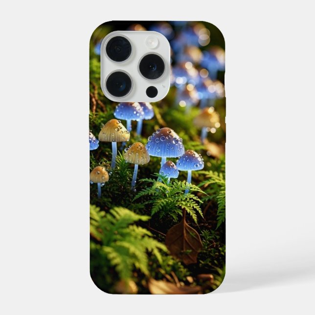 Coque iPhone Magical Bioluminescent Fungi - Deep Forest (Verso)