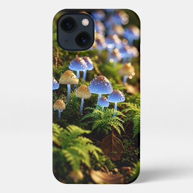 Coque iPhone Magical Bioluminescent Fungi - Deep Forest (Verso)