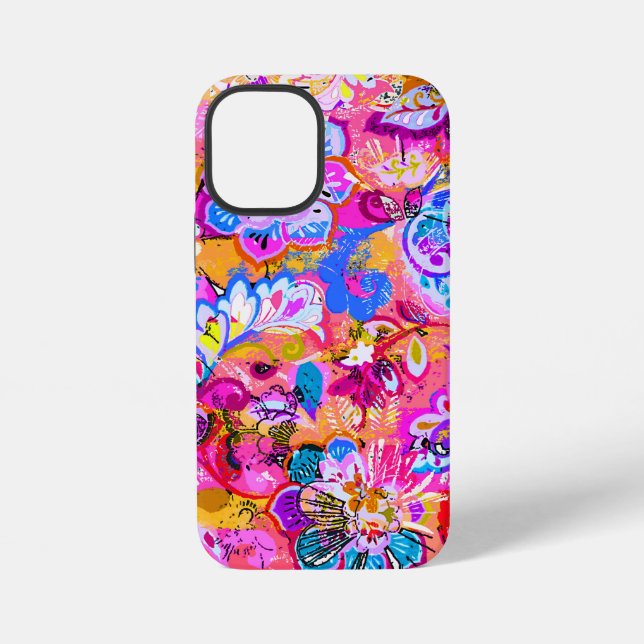 Coque iPhone Magie colorée abstraite florale (Verso)