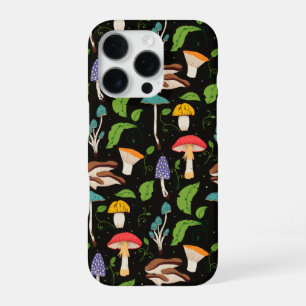 Coque iPhone 16 Pro Magie de la forêt profonde : Champignons colorés s