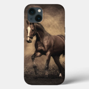 Etui iPhone 13 Magnifique coussin de cheval brun