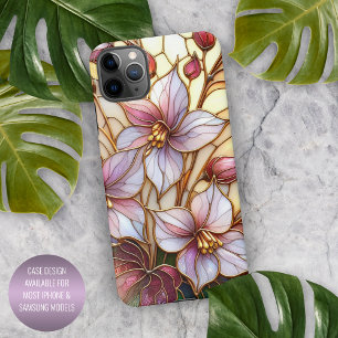 Coque iPhone 16 Pro Max Magnifique motif floral en verre coloré artistique