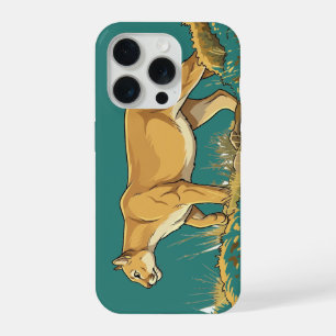 Coque iPhone 15 Pro Magnifique Prowl Nocturne du Lion de Montagne