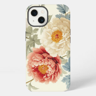Etui iPhone 13 Magnifiques Pivoines Motif Sans Couture