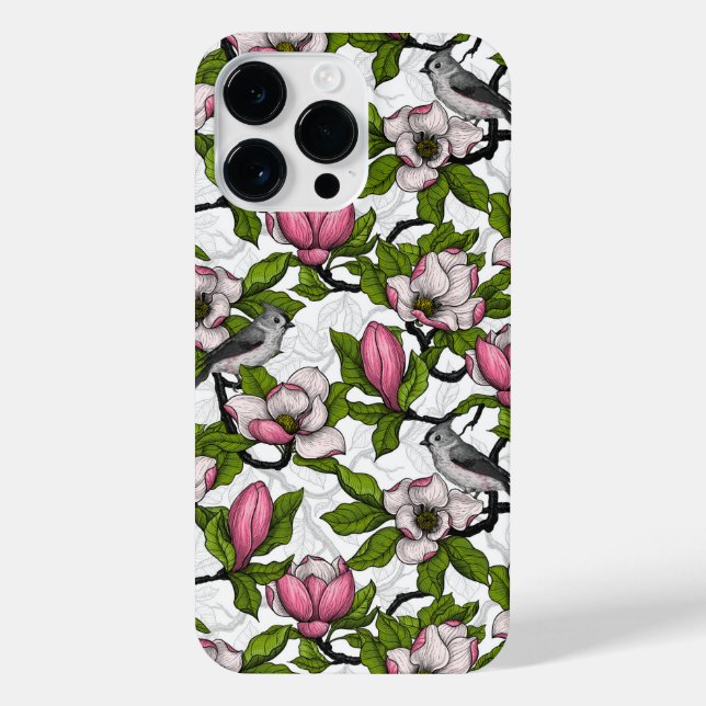 Coque iPhone Magnolia en floraison et tireur (Verso)