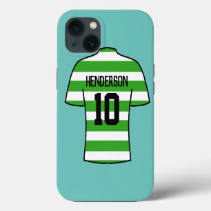 Etui iPhone 13 Maillot de Football à Anneaux Verts avec Nom & Num