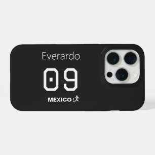 Coque iPhone 15 Pro Maillot noir personnalisé de football Mexique