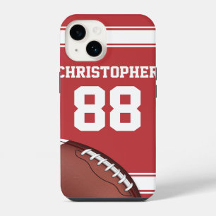 Coque Pour iPhone 14 Maillot rayé rouge et blanc Football américain