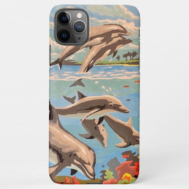 Coque iPhone Main Painted by Number | Dolphins | (Dos)