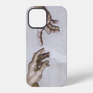 Coque iPhone 12 Mains de Dieu et Adam par Michel-Ange