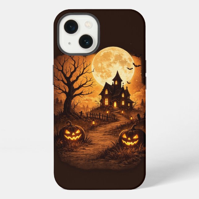 Coque iPhone Maison hantée épouvantable Halloween  (Verso)