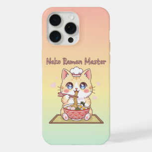 Coque iPhone 15 Pro Max Maître de Ramen Neko Kawaii Mignon Chat Cuisinier