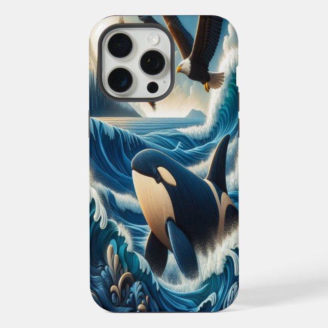 Coque iPhone Majestic Orca : Ocean Symphony (Verso)