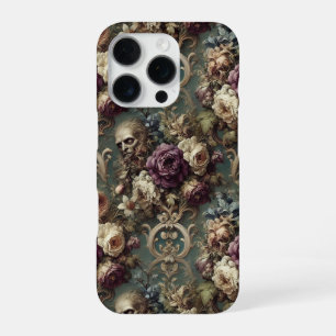 Coque iPhone 16 Pro Maladie dorée - Gothique Victorien Design floral
